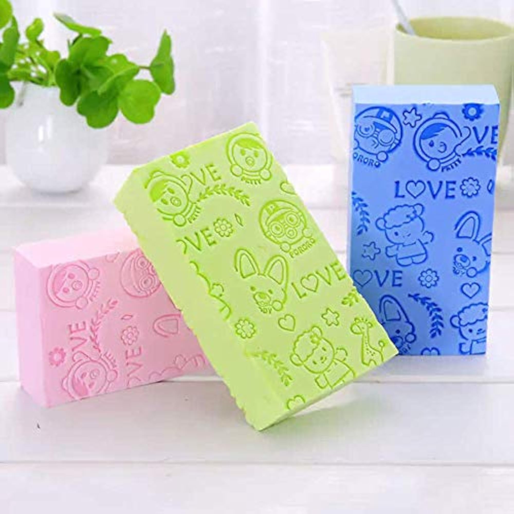 2 Pack Bath Face Scrubber Sponge, Dead Skin Remover