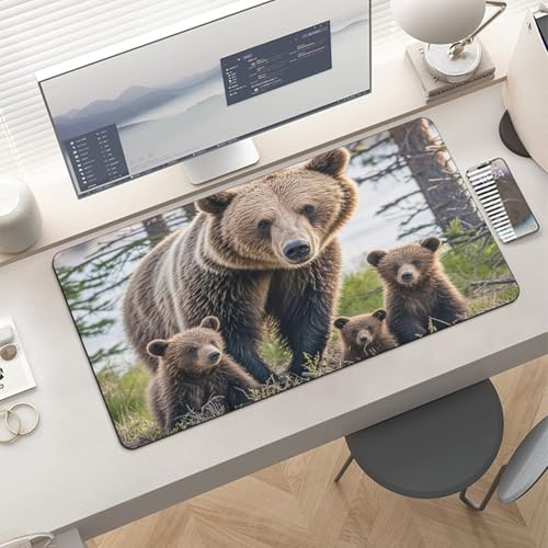 Mother Bear and Her Cubs Protector de Escritorio Grande y Antideslizante miniatura 6