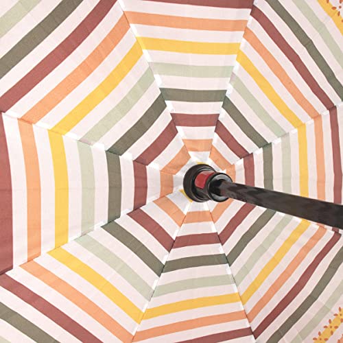 Nollia Double Layer Inverted Umbrella - C Shaped Handle Reverse Folding Windproof Umbrella (Light Orange Solid With Stripe) #TOP7