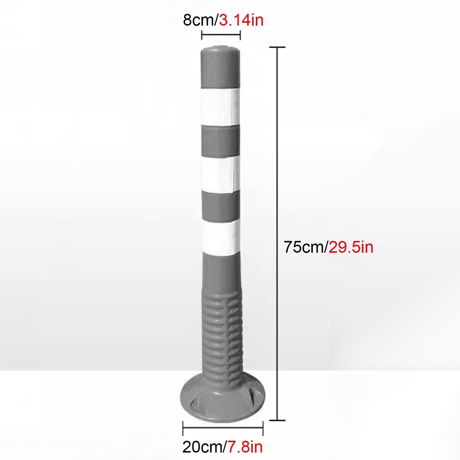 Conos de señalización de tráfico Negros, 75 cm de Altura, bolardos Reflectantes de Seguridad para hoteles, centros comerciales, Edificios de oficinas y aparcamientos al Aire Libre (1 Unidad).