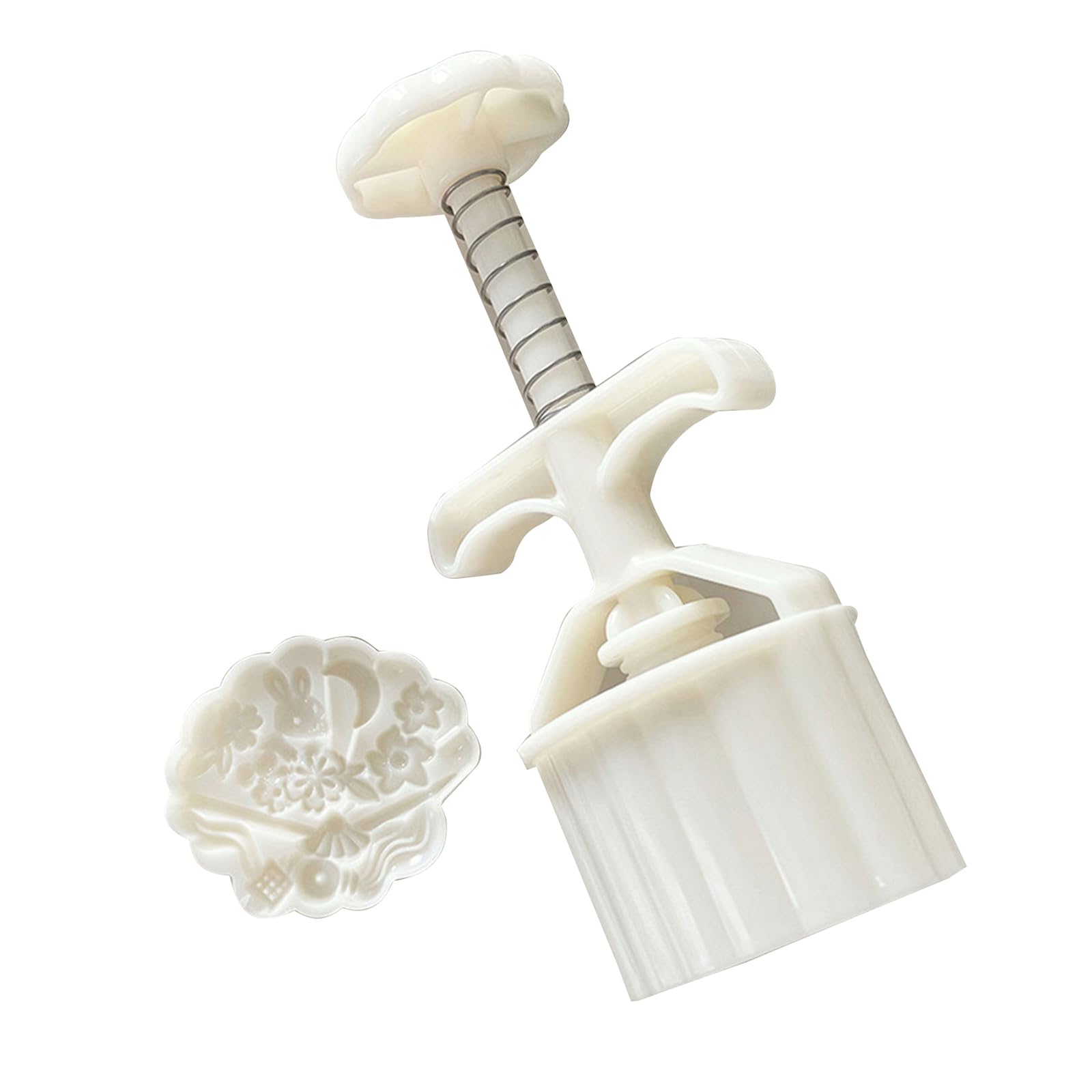 Buxuaaaa Rabbits Fan Dessert Press Molds Cookie Stamp Chinese MidAutumn Dessert Maker Decorating Tool for Making Cookie Stamp and Cutter Press for Baking Wedding