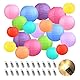 Encham 20 Stück Bunte Papierlaternen Lampions Papier Laterne mit 20 Stück Ballonlichter Warmweiß Lampenschirm für Ramadan deko Hochzeit Party Deko Innen und Außen