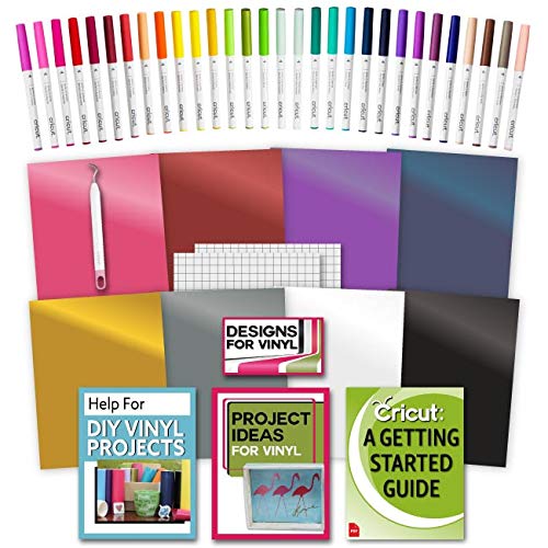 Cricut Ultimate 30 Count Gel Pen Set, Premium Adhesive Vinyl, Weeder Tool Bundle