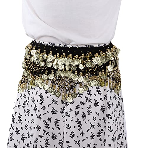 Tnfeeon Roupa para dança do ventre saia de lantejoulas Velutumt cachecol para dança do ventre roupa
