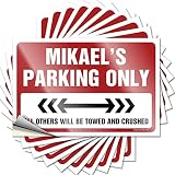 Mikael's Parking Only Case - Decorazioni per la camera da letto dei ragazzi, in vinile impermeabile per calcio, 6 x 9 cm