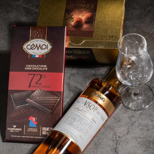 The Wine Guys Geschenkset Cognac Genuss ABK6 und French Dunkel Schokolade Trüffel Schön Geschenk Satz, 1.5 kg