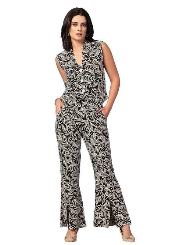 Daevish Tog New Rayon Printed Blazer Style Top With Pant Co ord Set For Women | Women Co ord Set