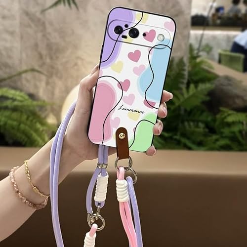 Phone Case Compatible with Google Pixel9, Full wrap Back Cover Dirt-resistant Cartoon Anti-knock Shockproof Durable Diagonal Sof