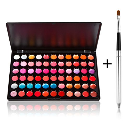 U-beauty New 66 Colors Lip Gloss Palette Makeup Kit Set With FREE BRUSH