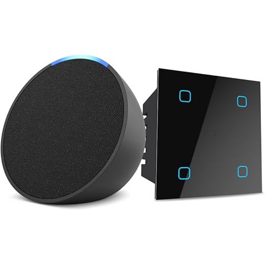 Amazon Echo Pop Black Combo with HomeMate Wi Fi Smart 4 Ga