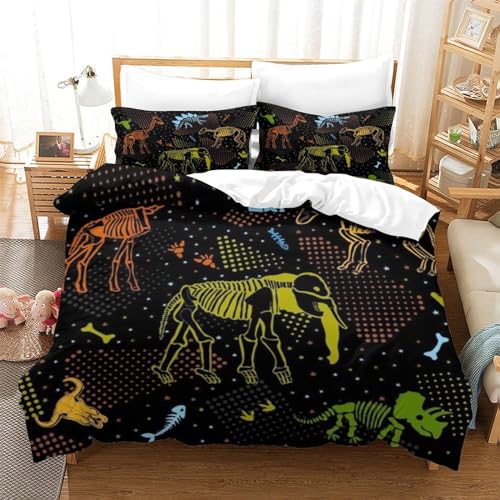 Housse de couette dinosaure 3D en microfibre ensemble literie