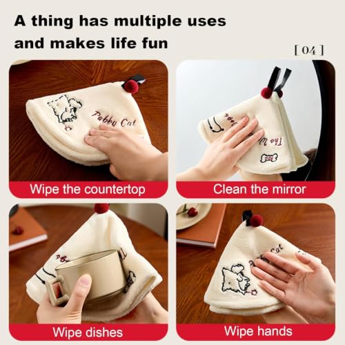Toallas de mano para cocina de forro polar coral súper absorbente (Juego de 9 unidades) 5