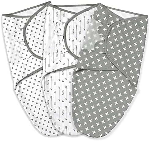 GLLQUEN BABY Baby Swaddle Wraps for 0-3 Months Newborn, 100% Breathable Organic Cotton Fabric Swadding Blankets,3 Pack (Flower)
