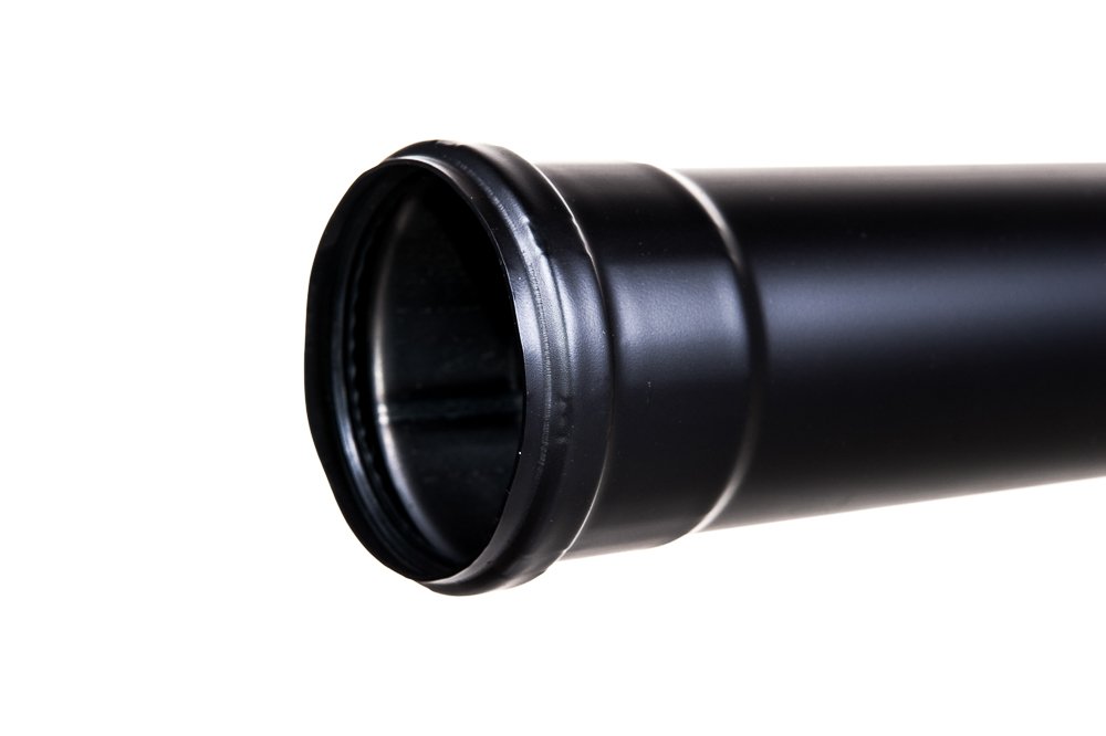 anf04080 - Tubo in Acciaio 2 mt, Diametro 80 mm per Stufa a Pellet Scarico fumi Canna fumaria Estrazione fumi
