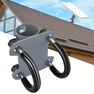 Houder voor satellietschotel, antennemast, buishouder voor Starlink-schaal, instelbare U-vorm voor Starlink-houder, satellietantenne, montagesysteem voor V2-buisdiameter 35-55 mm