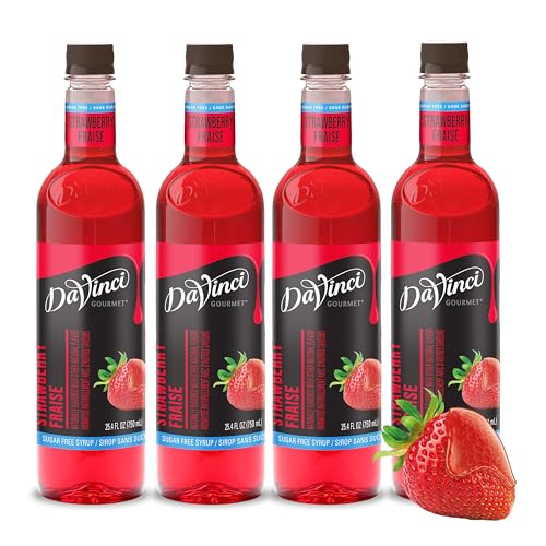 Image of DaVinci Gourmet Sugar-Free Strawberry Syrup, 25.4 Ounce (Pack of 4)