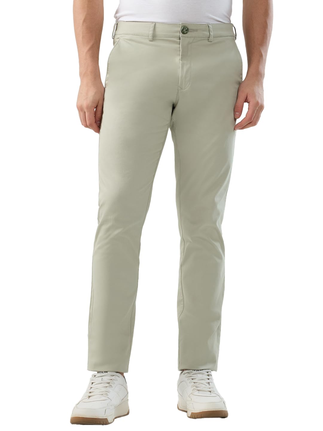 colorplus Men Tapered Fit Twill Pattern Cotton Blend Flat Front Casual Trouser-picture-20
