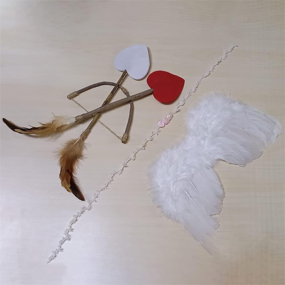 Miniatura 3 de Disfraz de cupido para bebé con alas de ángel diadema flechas arco para recién nacidos accesorios de fotografía traje de ángel para niños y niñas