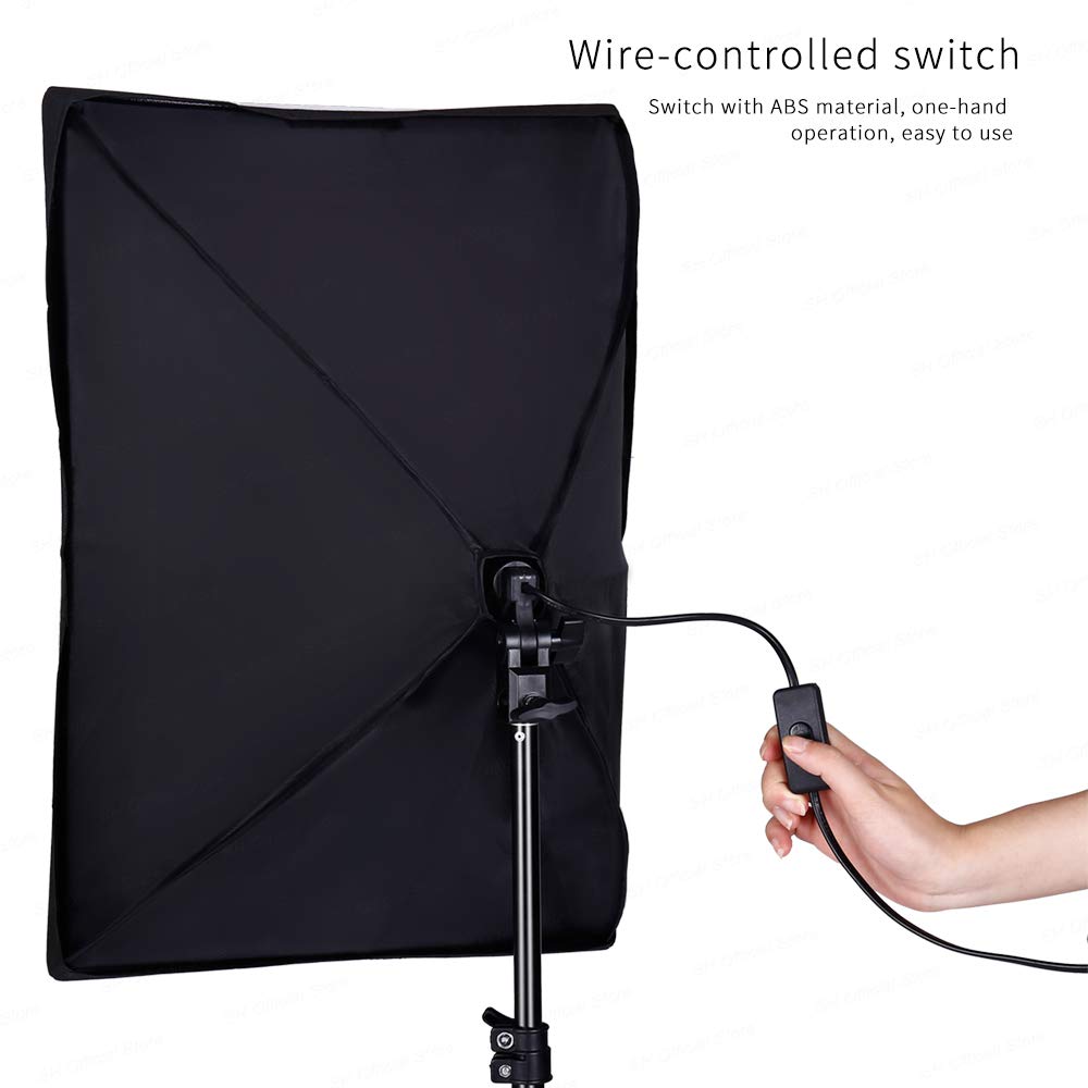 Fotografia Zestawy oświetleniowe Softbox 50x70 CM Profesjonalny system ciągłego światła Miękkie pudełko na sprzęt do studia fotograficznego Do fotografii studyjnej(Yellow Corn Bulb)