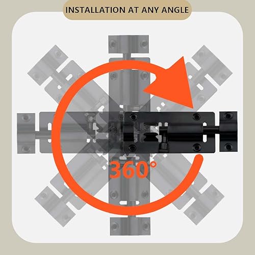 Miniatura 6 de Pestillo de perno de barril deslizante de 3 pulgadas, cerradura deslizante de acero inoxidable para seguridad de puerta, negro (4 piezas)