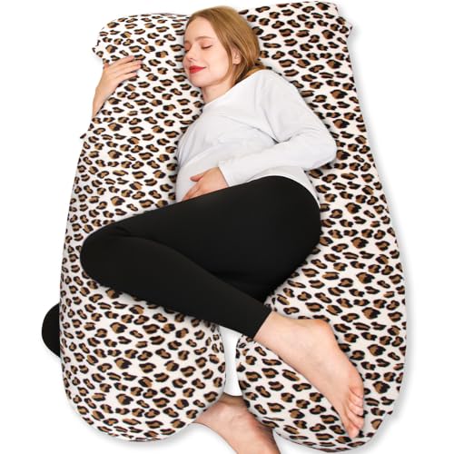 Chilling Home Coussin de Grossesse, de positionnement latéral en Forme de U, avec Housse en U, Grand Coussin d'allaitement, pour Femmes et Personnes Dormant...