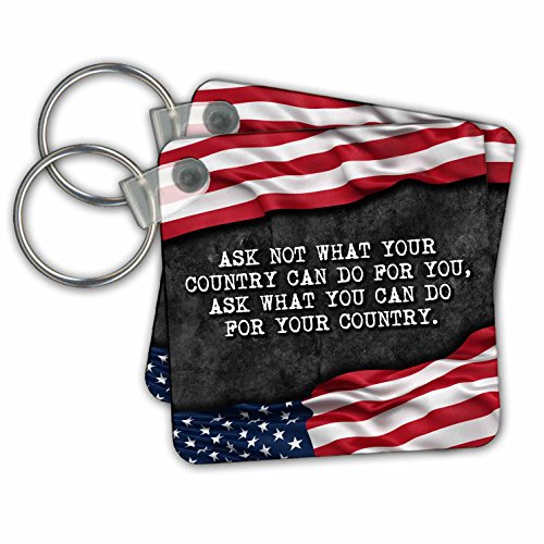 Porte-clés Kennedy citation patriotique pour personnaliser vos clés de voiture