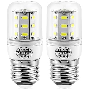 MIFLUS Refrigerator Light Bulb,Appliance Bulb 5304511738/ Light Bulb Kei D34l E26/E27 3.5W 5000K (85V-265V White Light) Refrigerator Led Light Bulb-2Packs