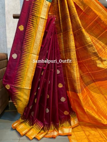 SAMBALPURI OUTFIT mustard bomkai silk saree – image 3