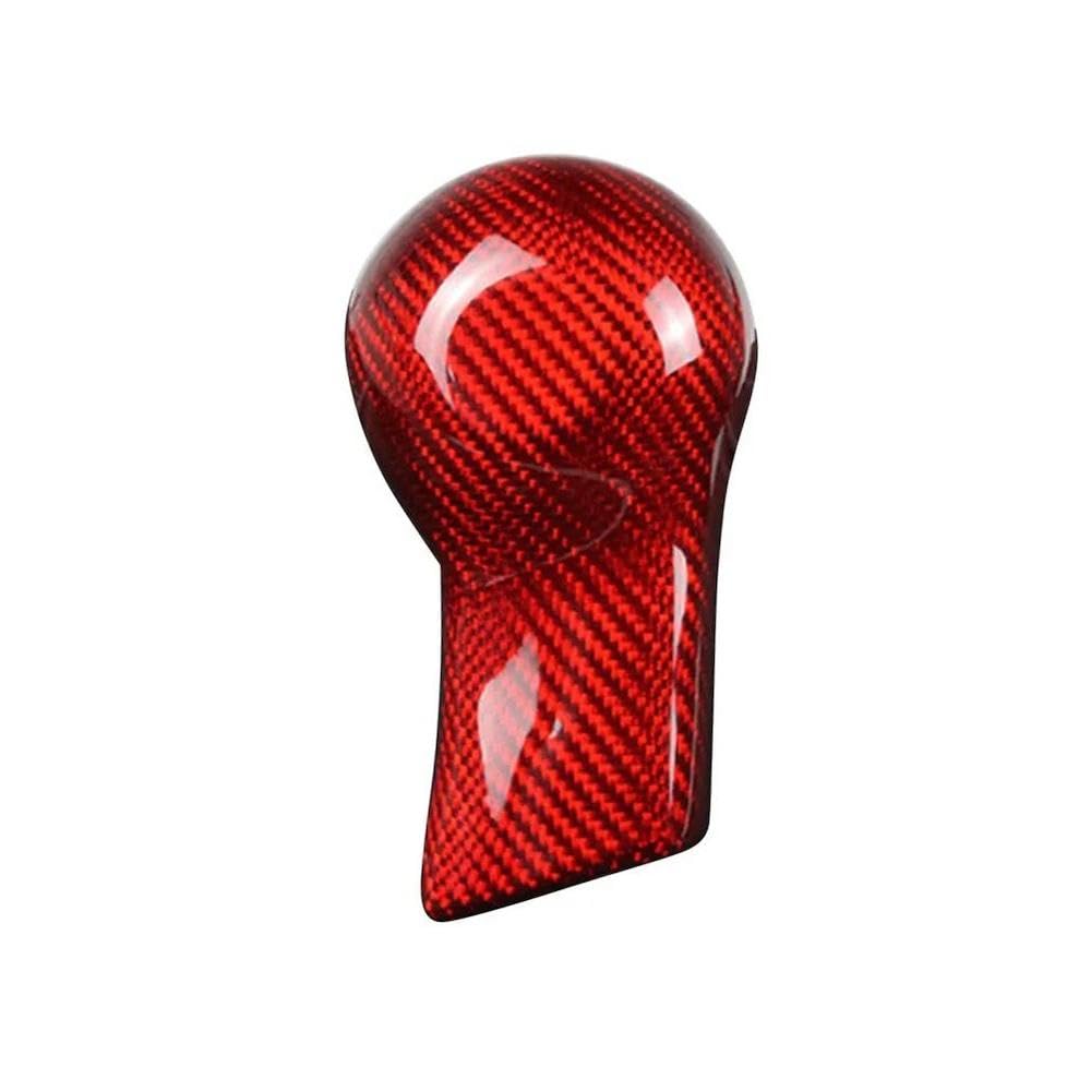 HYASDBWE Carbon Fiber Car Shift Knob Cover Shell for Chevrolet Camaro 2010 2011 2012 2013 2014 2015 Black/Red Gear Shifter Parts(Red)