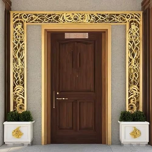 Image of The Spiritual Living Copper Swastik for Door Entrance II Swastik Dwar Patti Yantra II Bisa II Surya II Durga Dwar II Vastu Devta II Vastu Remedies II Home & Office II 8 inch Approx