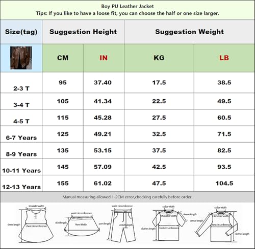 Boys PU Leather Motorcycle Bomber Kid Stand-Collar Outerwear Zip Coat3