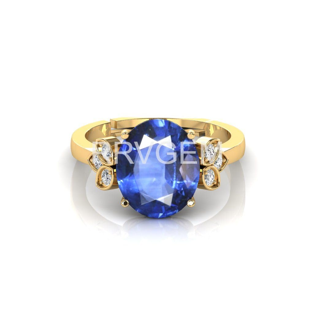 Anillo de zafiro azul natural certificado original de 11,25 ratti/10 quilates hecho a mano con hermosa piedra para hombres y mujeres, joyería coleccionable de laboratorio – certificado, Metal,