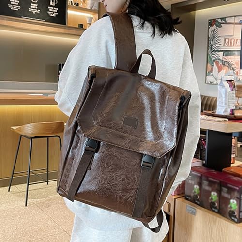 Sac à dos ordinateur portable capacité école voyage cuir PU étudiant mode université - 3