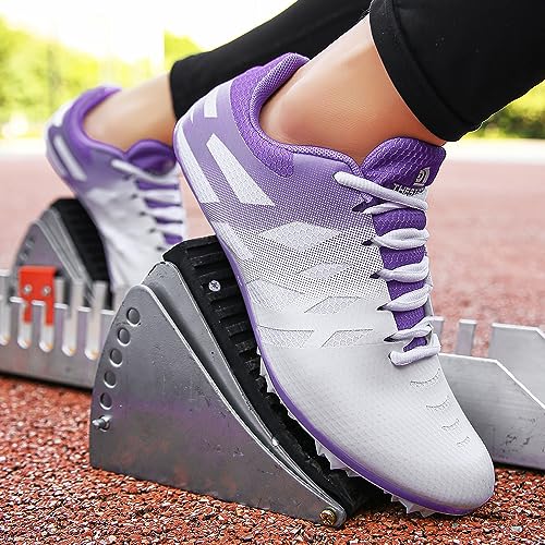 Image of New Track and Field Shoes for Men Women Kids Boys Girls 8 Spikes 100-400 Meter Running Racing Shoes Professional Sprint Sport Sneakers