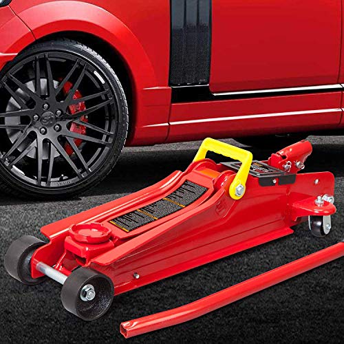 Big Red Tam825051 Torin Hydraulic Low Profile Trolley Service/Floor Jack With Single Piston Quick Lift Pump, 2.5 Ton (5,000 Lb) Capacity, Red #TOP3