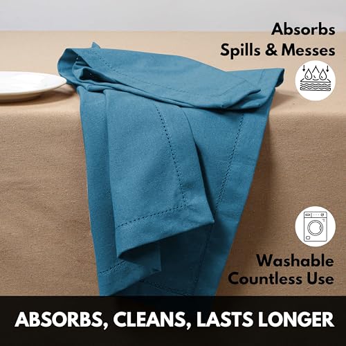 Servilletas de Tela 100% Algodón Set x12 Turquesa 45x45 cm miniatura 3