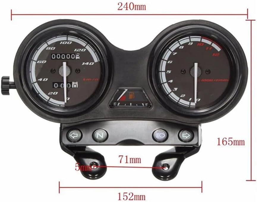 Motorcycle Speedometer Gauge su&itable for Scooter Motorcycle Odometer Tachometer for YBR125 2005-2009 Euro II Version Moto Gas Gauge Dash Instrument