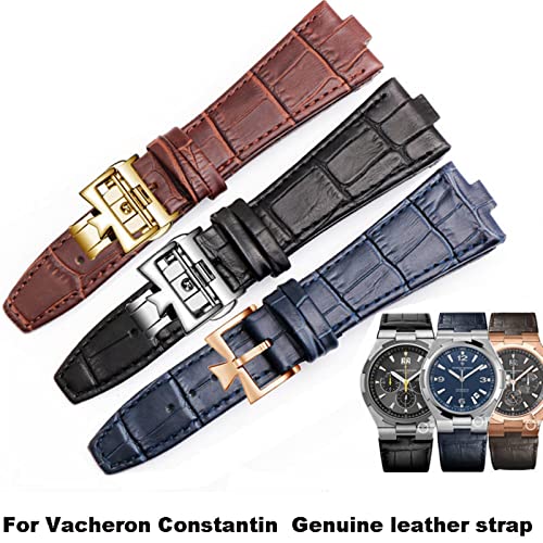 Bracelet cuir compatible Vacheron Constantin Overseas 4500V 5500V boucle acier