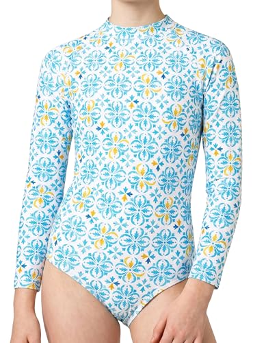 Image of One Piece Girls Swimsuit Long Sleeve UPF 50+ Rash Guard with UV Protection
