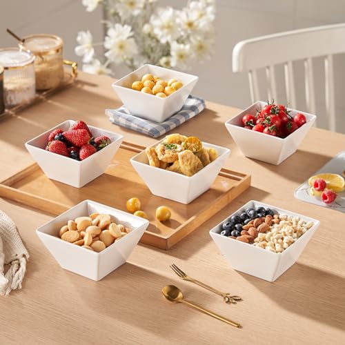 Meideal Porcelain Small Serving Bowls Set Of 6, 13 Oz Square Cereal Bowls thumb #2