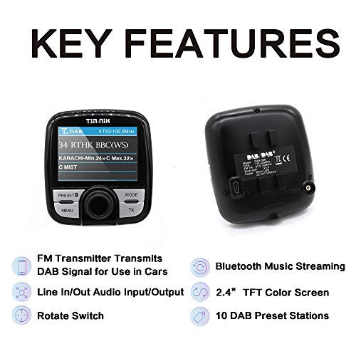 DAB-FM-Transmitter Tin-Nik DAB-388 für digitales Radio im Auto