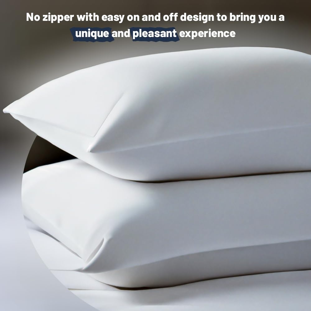 SEVEN4-UK 2 Blue Microfiber Pillow cover Super and Cozy Envelope Closure Bed Pillow Cases 50x80 cm Easy to Use Attractive Colours Breathable & Durable Pillow Case Set Easy to Wash - Image 3