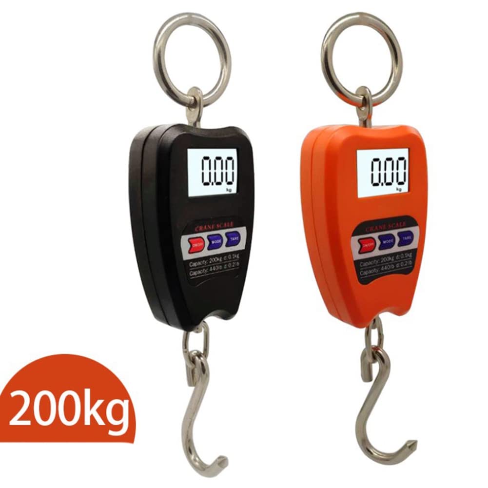 Mini Balance de Grue Pesant la Balance Suspendue Industrielle NuméRique 200Kg/441Lb Balances à Crochet Suspendues Robustes Orange