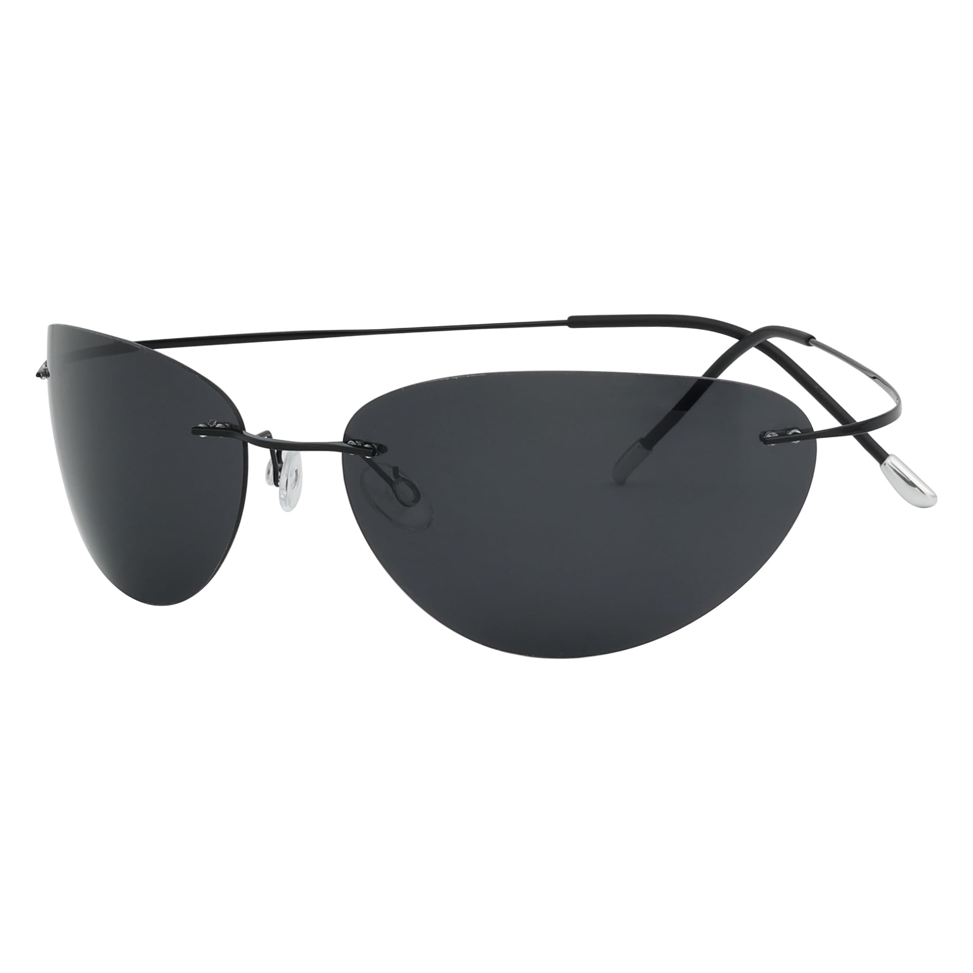 Eyekepper Pilot Rimless Titanium Polarized Sunglasses for Men and Women