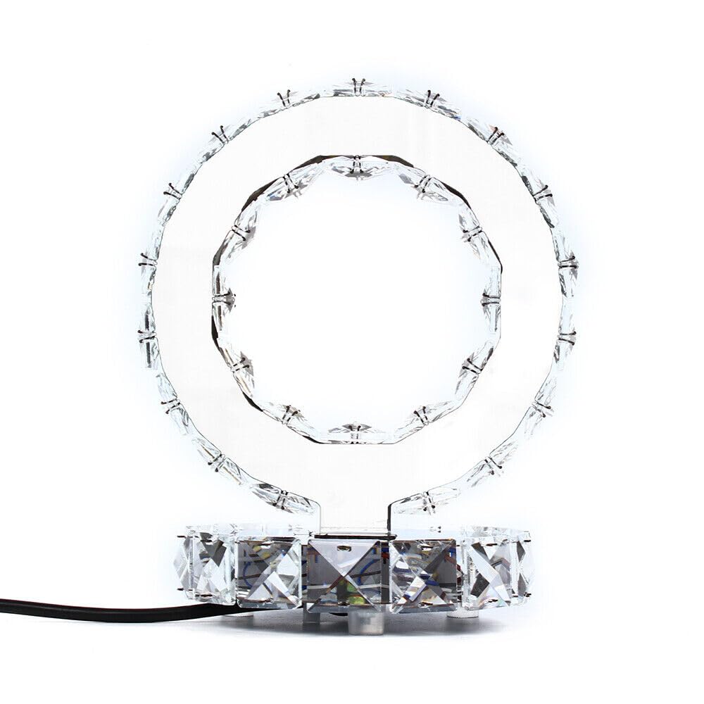 New Crushed Diamond Silver Led Table Lamp Flower Style with Shade Glitter Romany Sparkly LED 220V, for Living Room, Dining Room, Study, Bedroom, Crystal Clear, Delicate and Beautiful, 5730