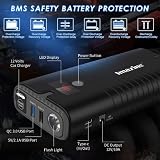 Imazing Portable Car Jump Starter - 1500A Peak 12000mAh (Up to 8L Gas or 6L Diesel Engine) 12V Auto Battery Booster Portable Power Pack with Smart Jumper Clamps - 6