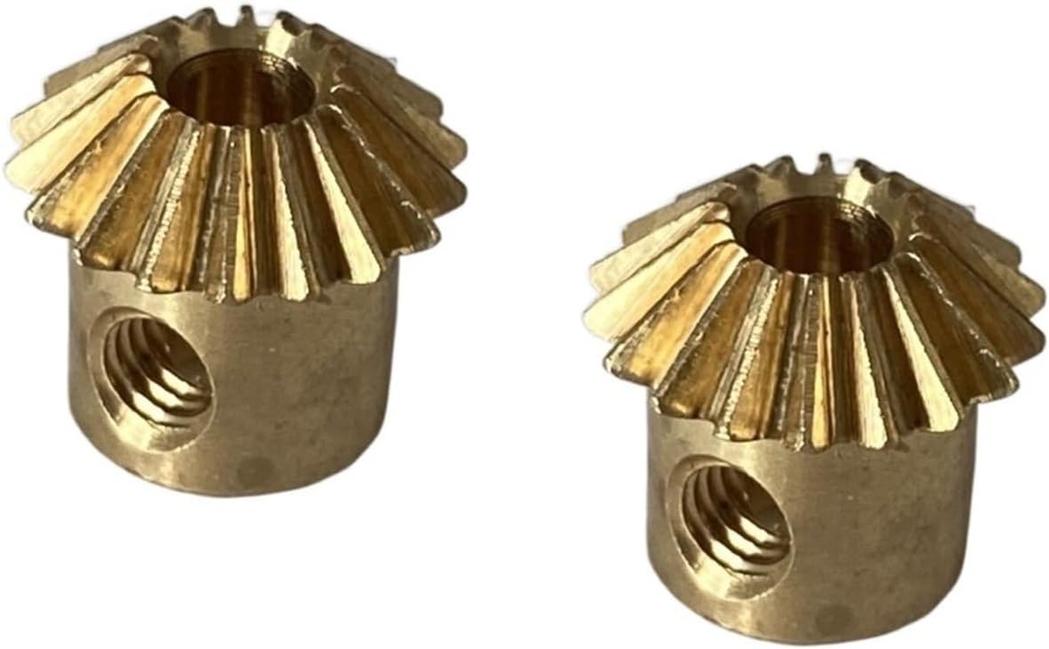 Miter Transmission 2pcs 1:1 0.8 Meters 20T Brass Bevel Gear 0.8 Modulus 20 90 Degree Drive Commutation Steel Gears Screw Pinion Mechanical Gear(6mm bore)(6mm bore)