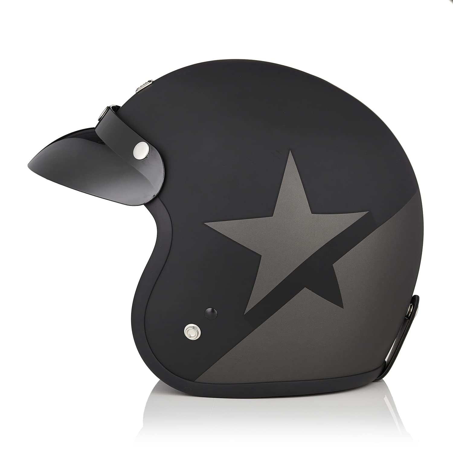 ORIGINE Offener Motorrad Jethelm ECE Zugelassener Roller Helm mit Sonnenblende