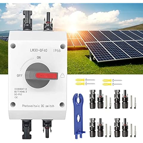 RYUNQ Solar Photovoltaic DC Switch, Photovoltaic DC Isolation Switch DC1000V-1200V 10A-32A,IP66 Waterproof Solar PV System Isolator,746C UV protection Miniature Circuit Breaker For RVs, Ships, Houses Cover