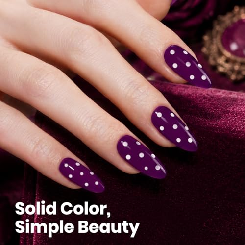 Image of beetles Purple Gel Polish Hema-Free - Wine Stain, 1pc Dark Purple Color Gel 15ml Full Size Fall Nails Soak Off UV Colorful Bottle Nail Art Manicure Gifts for Women